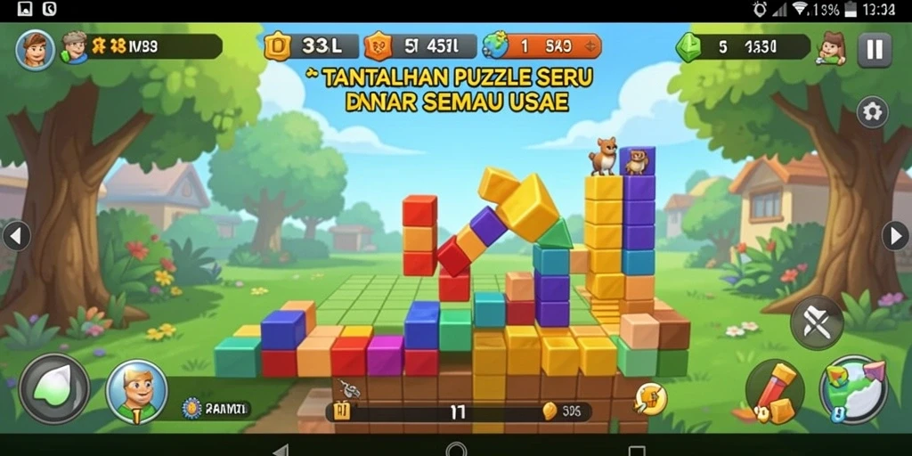 Screenshot dari gameplay menarik di 33L yang menampilkan level puzzle.