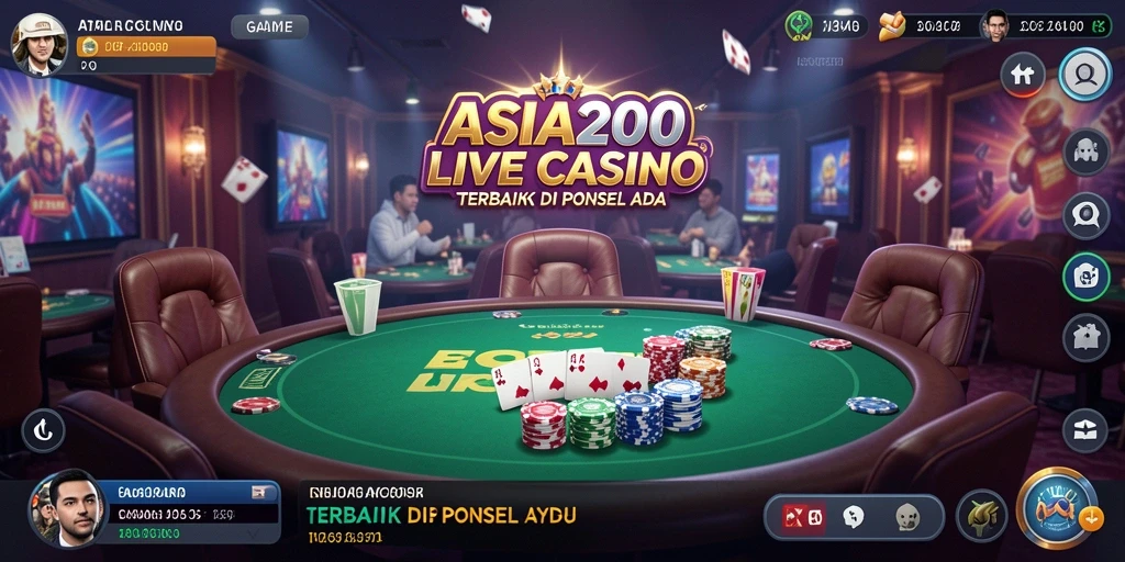 Screenshot gameplay Live Casino ASIA200 yang mendebarkan.