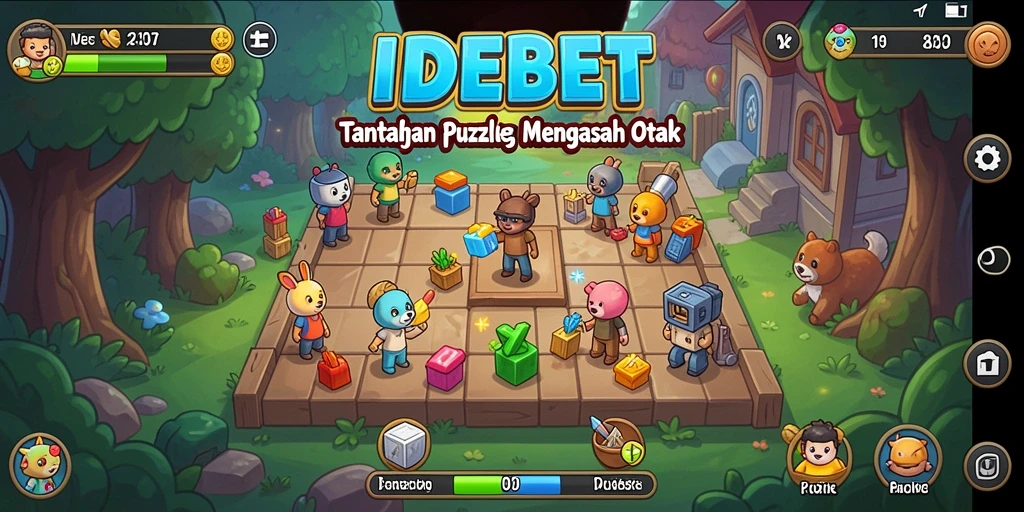 Screenshot gameplay utama IDEBET yang menampilkan tantangan teka-teki.
