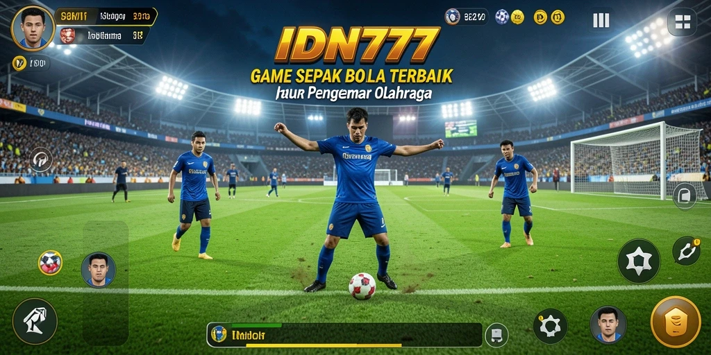 Tampilan gameplay IDN777 yang menegangkan saat mencetak gol.