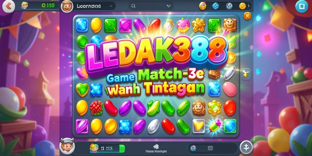 Tampilan gameplay menarik dari LEDAK388 dengan elemen Match-3.